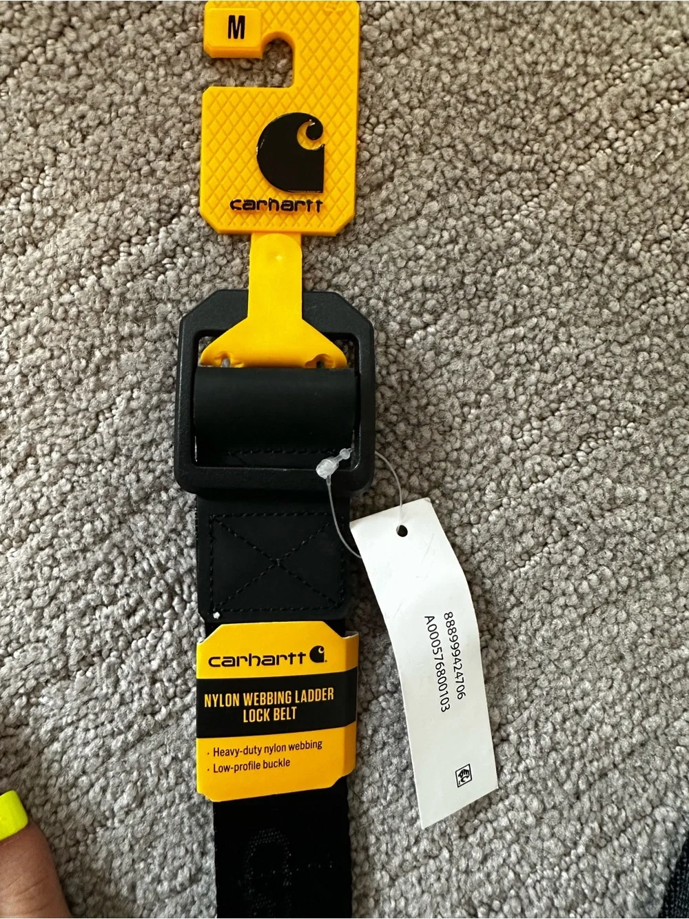 Carhartt Black Webbing Belt with Embossed Logo